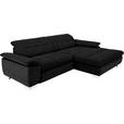 ECKSOFA in Mikrofaser Graphitfarben  - Chromfarben/Graphitfarben, Design, Textil/Metall (265/180cm) - Carryhome