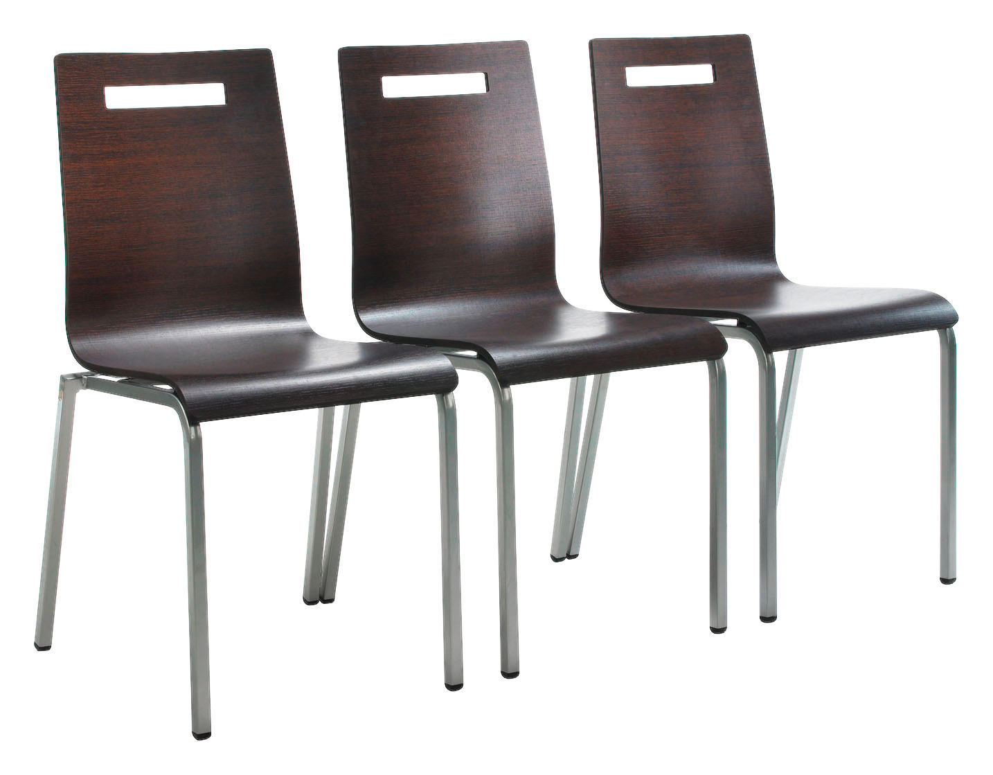 BESUCHERSTUHL  in Wengefarben  - Wengefarben/Silberfarben, Basics, Holz/Metall (48/87/55cm) - MID.YOU