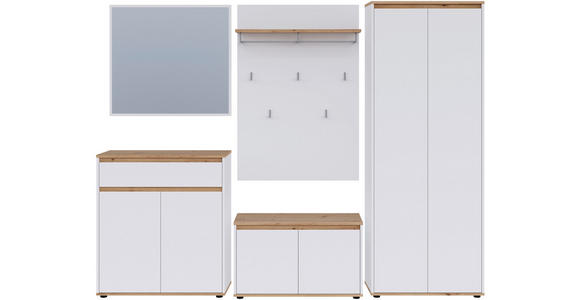 GARDEROBE  in 263,5/193/41,4 cm  - Weiß/Eiche Artisan, MODERN, Holzwerkstoff (263,5/193/41,4cm) - Carryhome