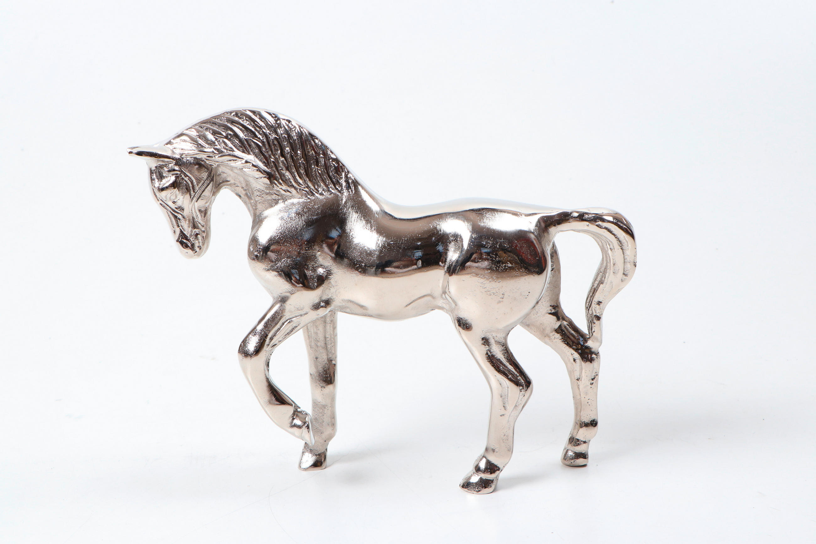 DEKORAČNÍ KŮŇ - barvy niklu, Design, kov (26,5/7,5/22,5cm) - Ambia Home