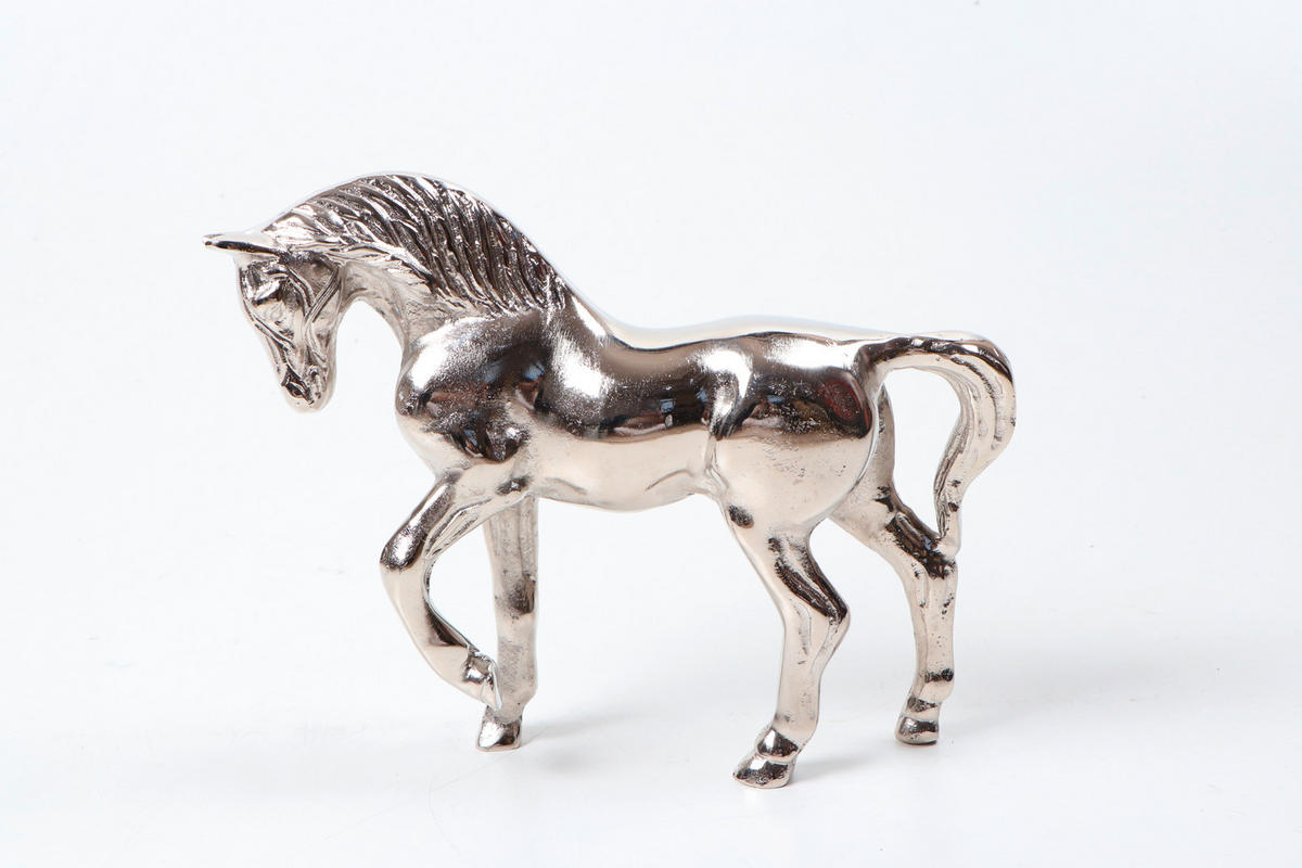 DEKORAČNÝ KÔŇ - niklová, Design, kov (26,5/7,5/22,5cm) - Ambia Home