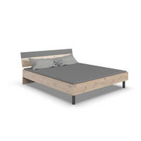 BETT 160/200 cm,  in Graphitfarben, Eichefarben,  - Eichefarben/Schwarz, KONVENTIONELL, Metall (160/200cm) - Boxxx