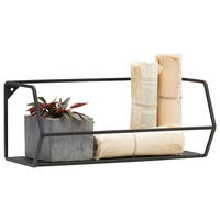 VÄGGHYLLPLAN 40/16/16 cm  - svart, Trend, metall (40/16/16cm) - Landscape