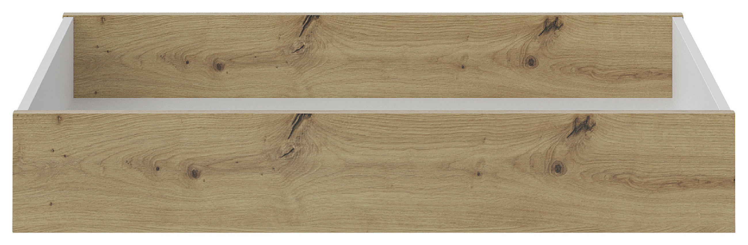 BETTKASTEN  in Weiss, Eiche Artisan  - Weiss/Eiche Artisan, Holzwerkstoff/Kunststoff (99/17/53cm) - Hom`in