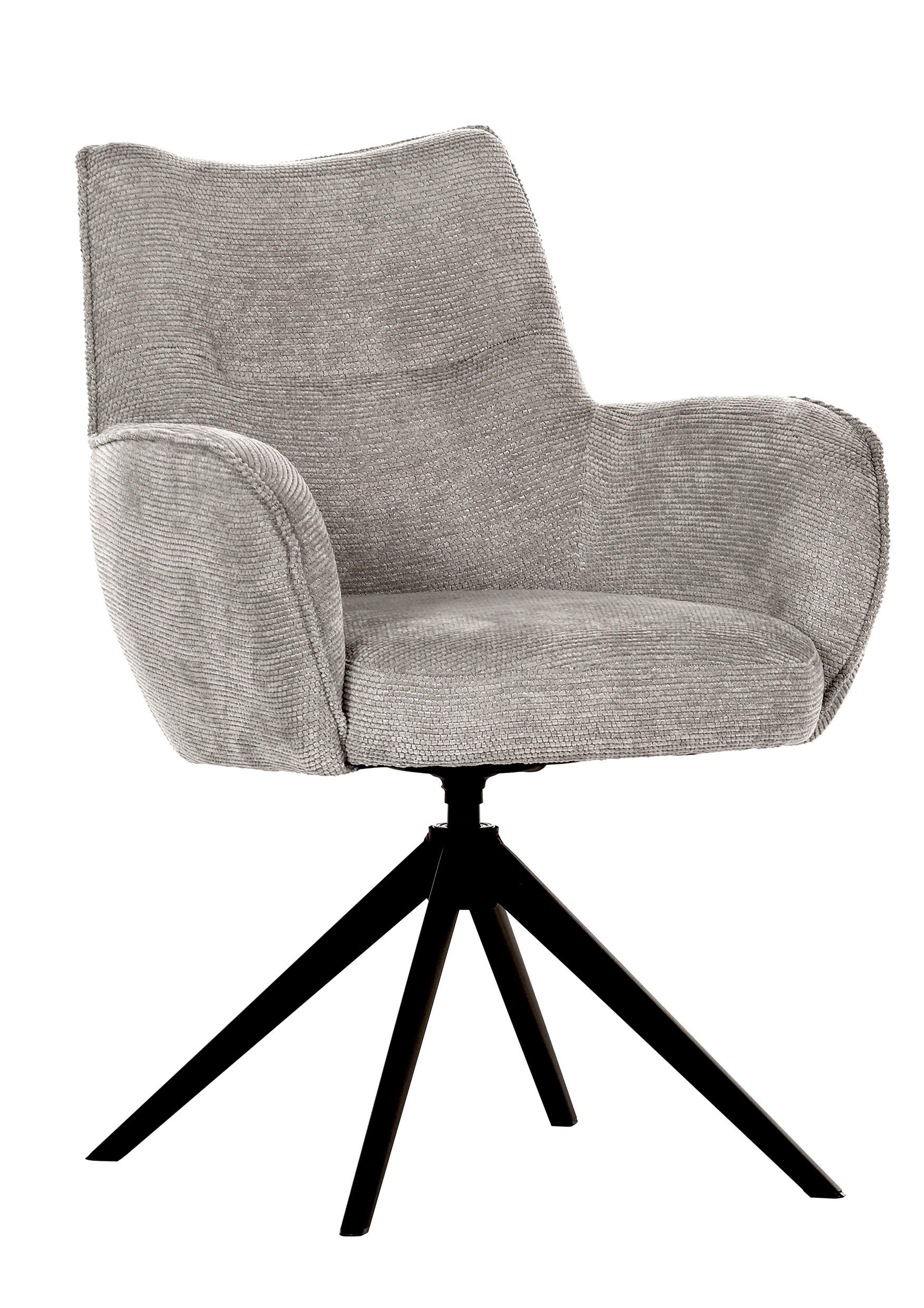 ARMLEHNSTUHL  in Chenille  - Graubraun/Schwarz, MODERN, Textil/Metall (63/88/63cm) - Livetastic