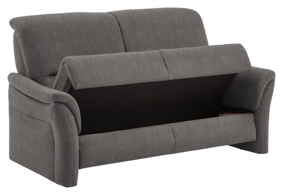 SITZGARNITUR  in Flachgewebe Dunkelbraun  - Dunkelbraun/Alufarben, KONVENTIONELL, Textil/Metall (198/172/96/93cm) - Beldomo Premium