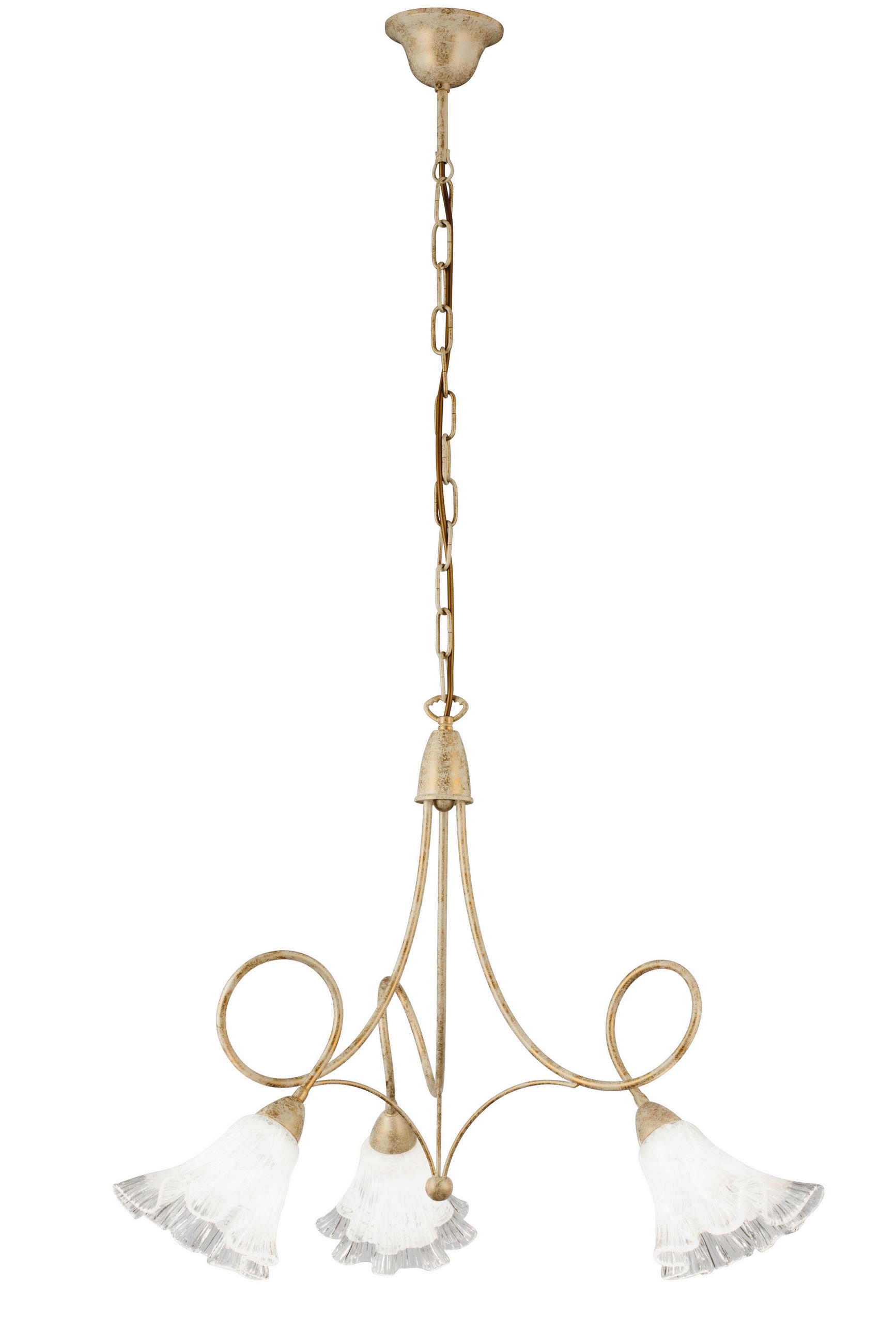 HÄNGELEUCHTE 55/113 cm  - Creme/Weiß, KONVENTIONELL, Glas/Metall (55/113cm)