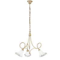 HÄNGELEUCHTE 55/113 cm  - Creme/Weiß, KONVENTIONELL, Glas/Metall (55/113cm)