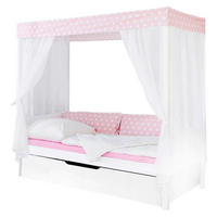 HIMMELBETT 90/200 cm  in Rosa, Weiß  - Weiß/Rosa, MODERN, Holz (90/200cm) - MID.YOU