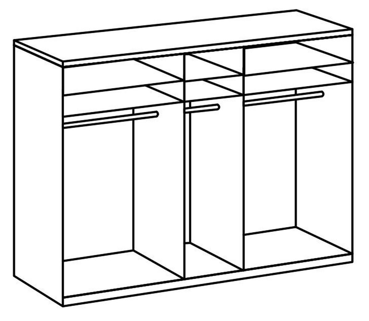 DREHTÜRENSCHRANK in Eichefarben, Weiss  - Chromfarben/Weiss, Modern, Glas/Holzwerkstoff (250/236/58cm) - MID.YOU