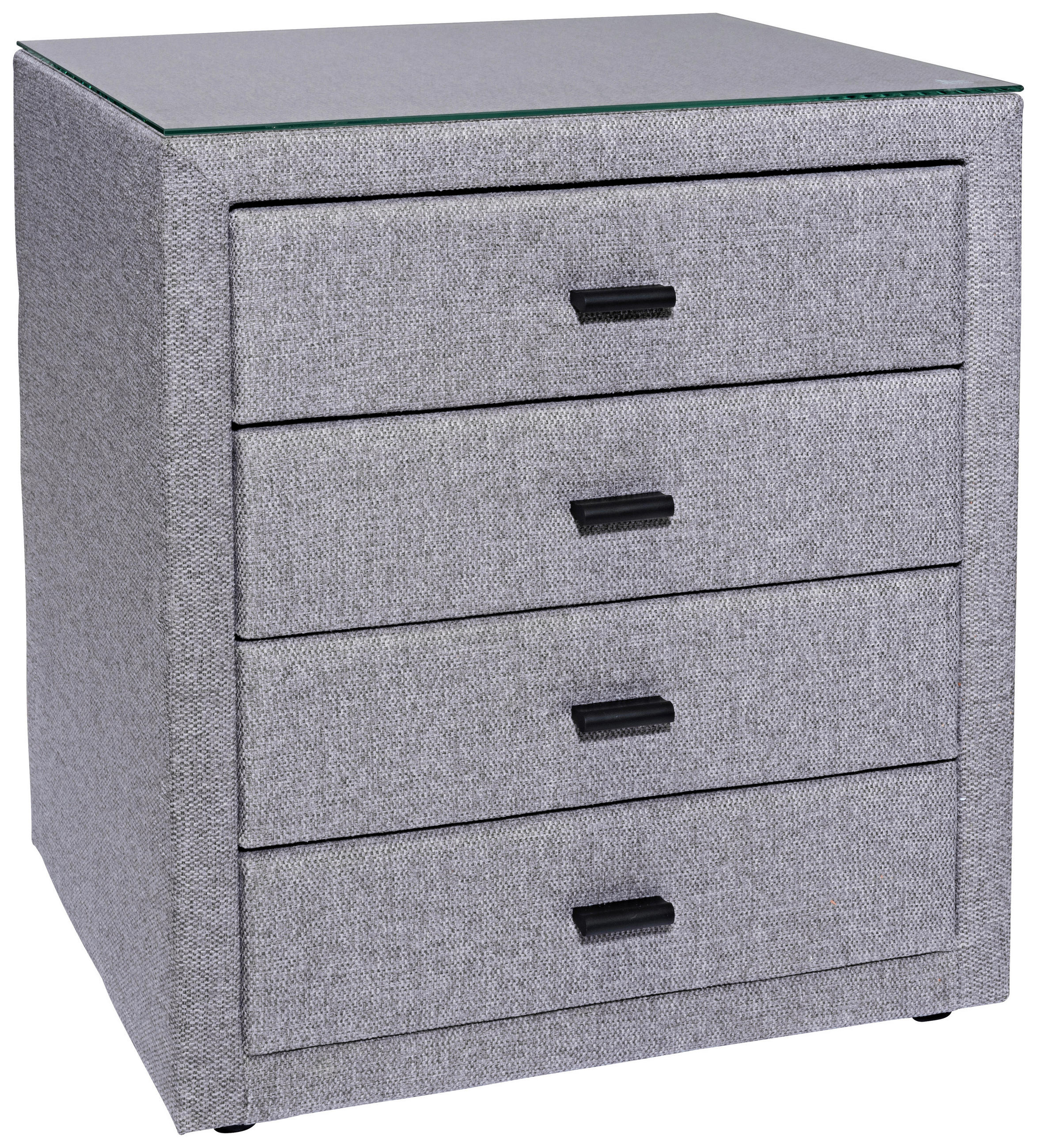 NACHTSCHRANK 50/56/45 cm  - Hellgrau/Schwarz, KONVENTIONELL, Glas/Kunststoff (50/56/45cm) - Esposa