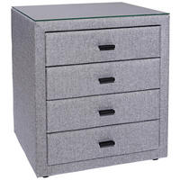 NACHTSCHRANK 50/56/45 cm  - Hellgrau/Schwarz, KONVENTIONELL, Glas/Kunststoff (50/56/45cm) - Esposa