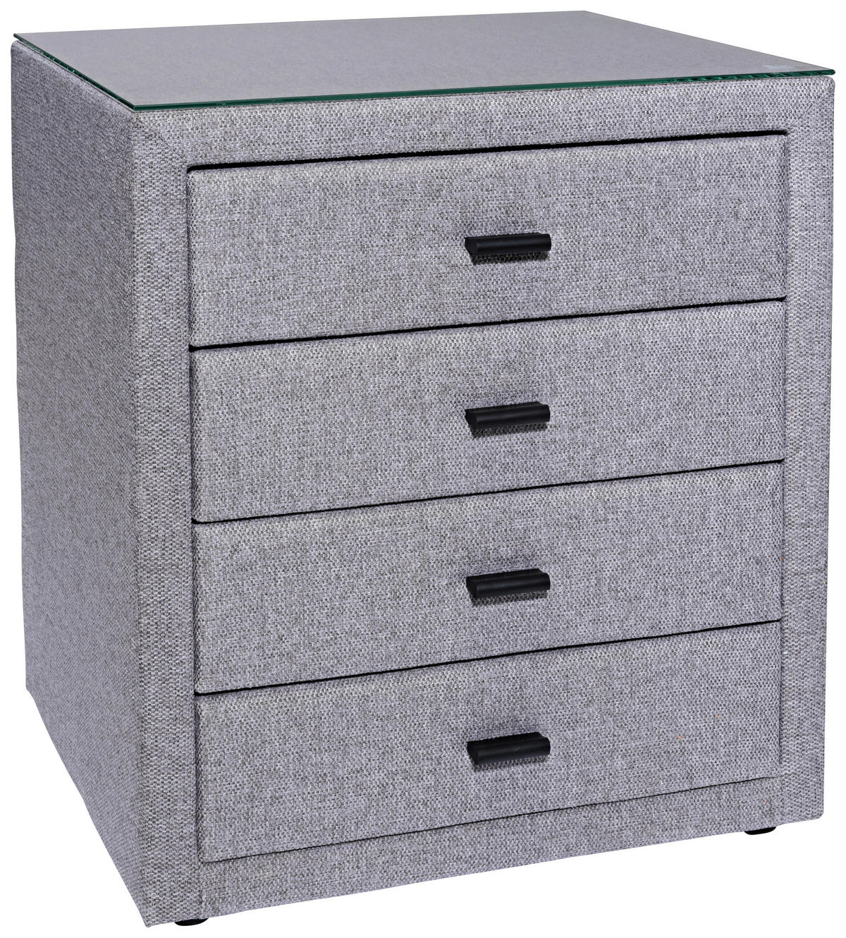 NACHTSCHRANK 50/56/45 cm  - Hellgrau/Schwarz, KONVENTIONELL, Glas/Kunststoff (50/56/45cm) - Esposa
