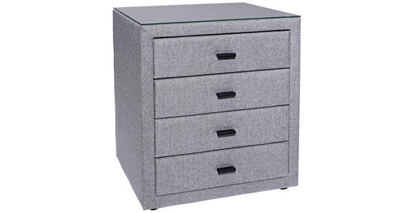NACHTSCHRANK 50/56/45 cm - Hellgrau/Schwarz, KONVENTIONELL, Glas/Kunststoff (50/56/45cm) - Esposa