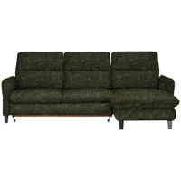 ECKSOFA Olivgrün Chenille  - Schwarz/Olivgrün, KONVENTIONELL, Textil/Metall (254/190cm) - Livetastic