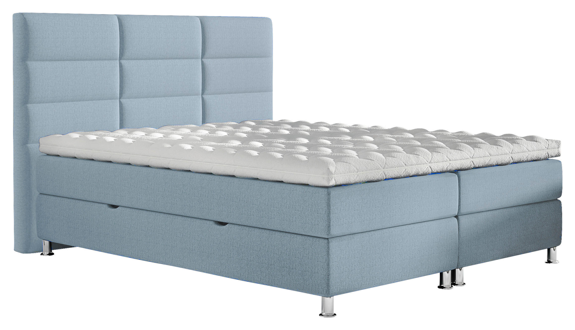 BOXBETT 140/200 cm  in Türkis  - Türkis/Chromfarben, KONVENTIONELL, Textil/Metall (140/200cm) - Carryhome