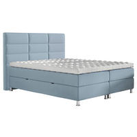 BOXBETT 180/200 cm  in Türkis  - Türkis/Chromfarben, KONVENTIONELL, Textil/Metall (180/200cm) - Carryhome