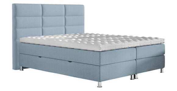 BOXBETT 140/200 cm in Türkis - Türkis/Chromfarben, KONVENTIONELL, Textil/Metall (140/200cm) - Carryhome