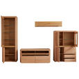 WOHNWAND  in Kernbuche  318/203,6/50 cm  - Kernbuche/Grau, KONVENTIONELL, Glas/Holz (318/203,6/50cm) - Voleo