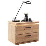 NACHTSCHRANK 60/48/42 cm Eiche massiv, furniert  - Eiche Bianco/Schwarz, Natur, Holz/Holzwerkstoff (60/48/42cm) - Linea Natura