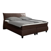 BOXSPRINGBETT 180 cm x 200 cm in Textil Dunkelbraun - Dunkelbraun/Schwarz, Design, Holz/Textil (180/200cm) - Tom Tailor