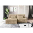 ECKSOFA in Cord Beige  - Beige/Schwarz, MODERN, Holz/Textil (145/210cm) - Carryhome