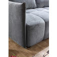ECKSOFA Grau Plüsch Zierkissen, Rückenkissen, Bettkasten, Schlaffunktion, Rücken echt, Liegefläche im Originalstoff  - Schwarz/Grau, KONVENTIONELL, Kunststoff/Textil (253/192cm) - Carryhome