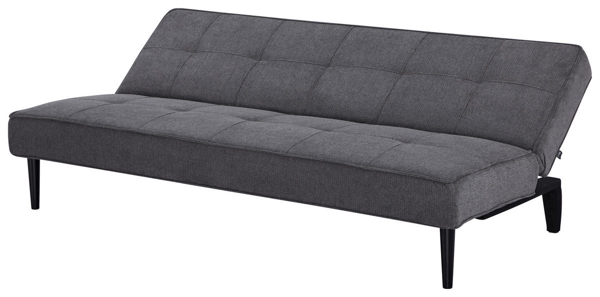SCHLAFSOFA Webstoff Grau  - Schwarz/Grau, Design, Holz/Textil (179/77/93,5cm) - Ti'me