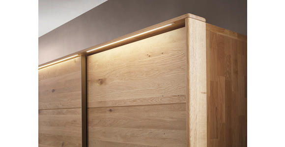 SCHIEBETÜRENSCHRANK 301,9/223,3/67,5 cm 3-türig Bronzefarben, Wildeiche  - Wildeiche/Bronzefarben, Natur, Glas/Holz (301,9/223,3/67,5cm) - Valnatura