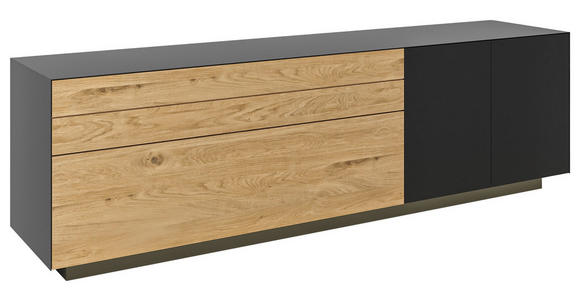 LOWBOARD Celika in 181/55/40 cm - Wildeiche/Anthrazit, Natur, Holz/Holzwerkstoff (181/55/40cm) - Dieter Knoll