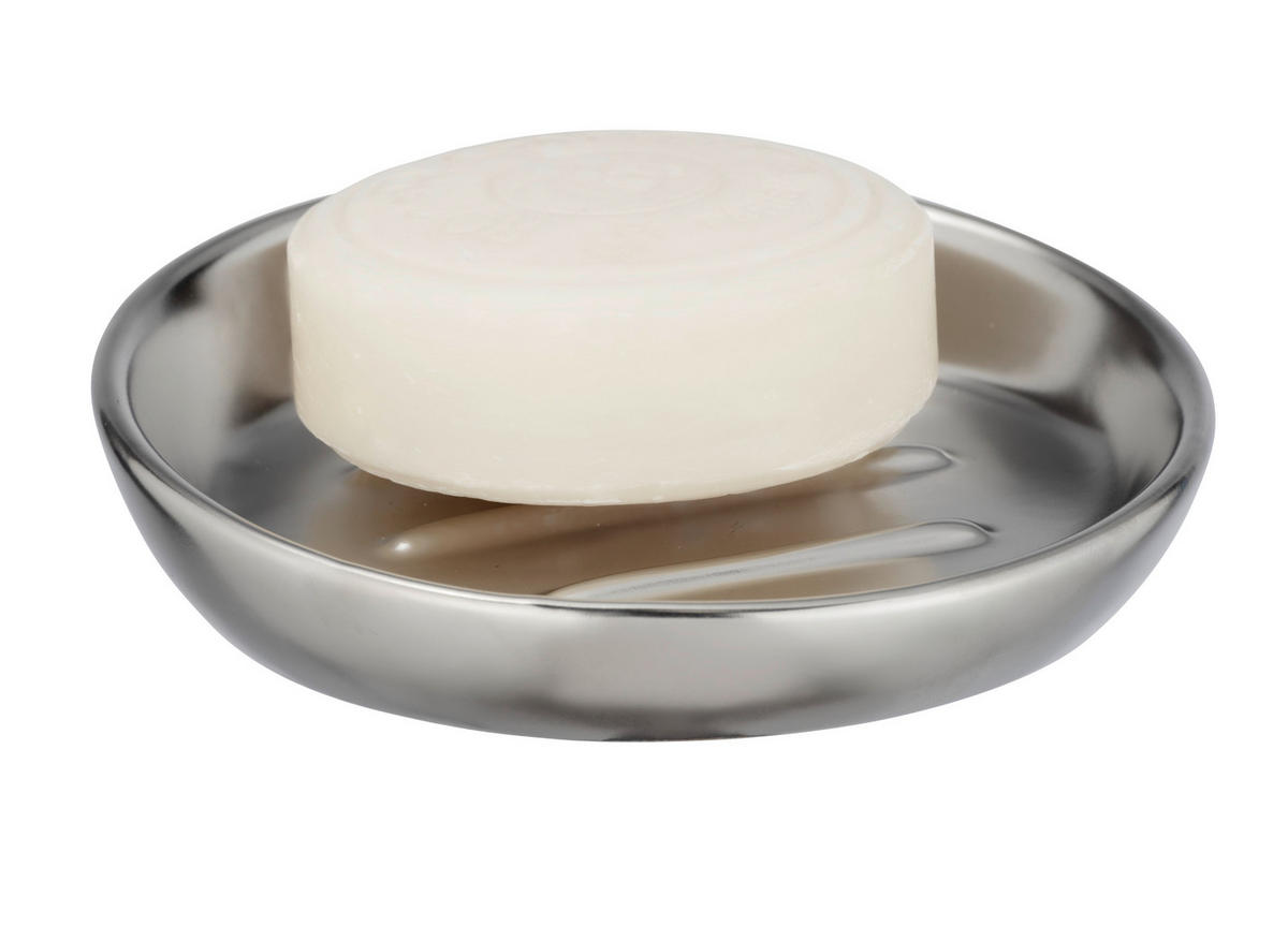 SEIFENSCHALE Keramik  - Chromfarben, Basics, Keramik (11,5/3/11,5cm) - Wenko