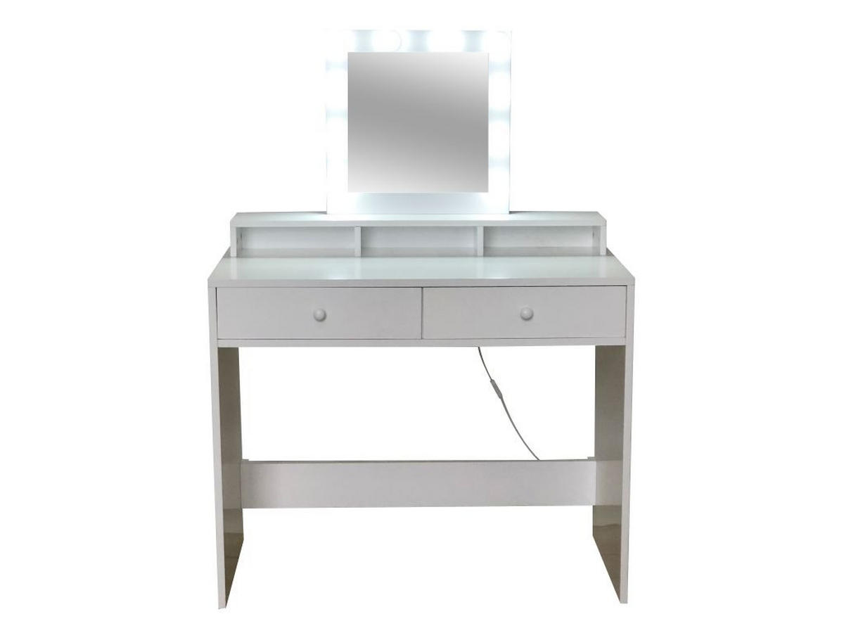 STOL ZA ŠMINKANJE bijela  - bijela, Lifestyle, staklo/drvni materijal (80/110/40cm) - Ambia Home