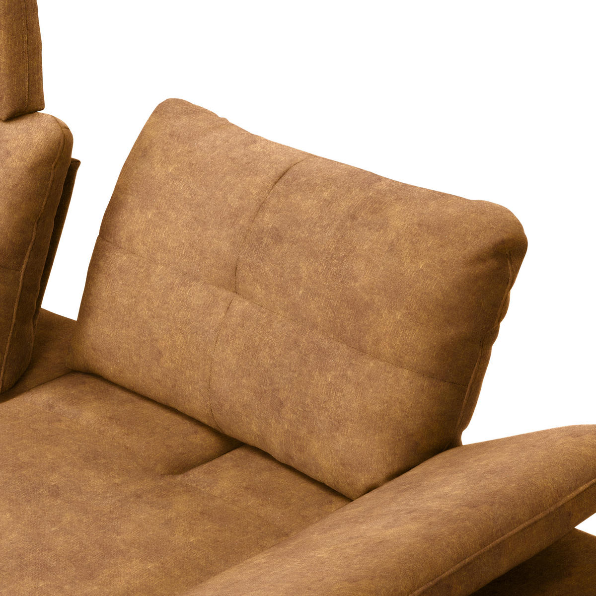 ECKSOFA in Velours Cognac  179/301 cm  - Cognac/Schwarz, Design, Textil/Metall (179/301cm) - Chilliano