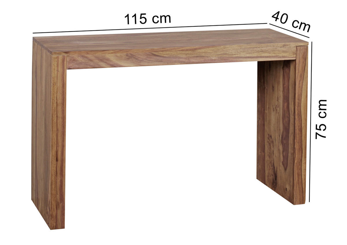 KONSOLENTISCH Sheesham massiv Sheeshamfarben  - Sheeshamfarben, LIFESTYLE, Holz (115/40/75cm) - MID.YOU