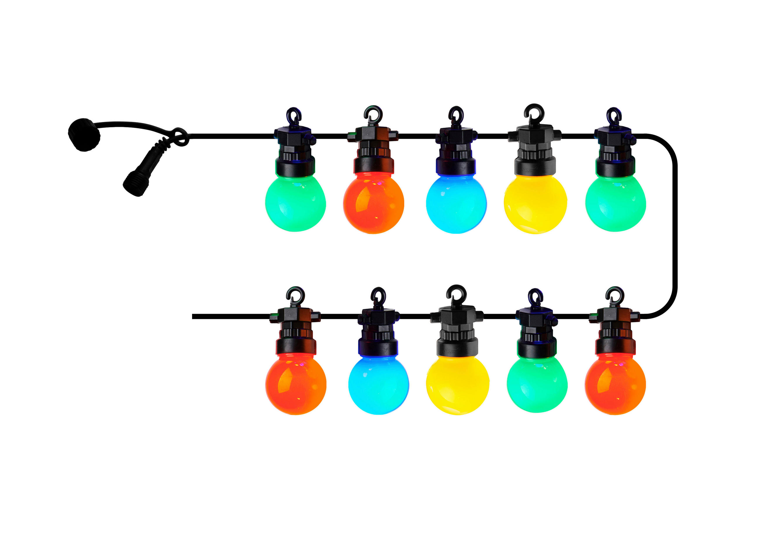 XXXLutz Lichterkette Living Mehrfarbig, Schwarz 300 cm
