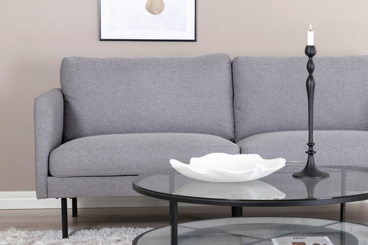 2-SITZER-SOFA in Textilgeflecht Grau, Schwarz  - Schwarz/Grau, Design, Textil/Metall (180/78/80cm) - Livetastic