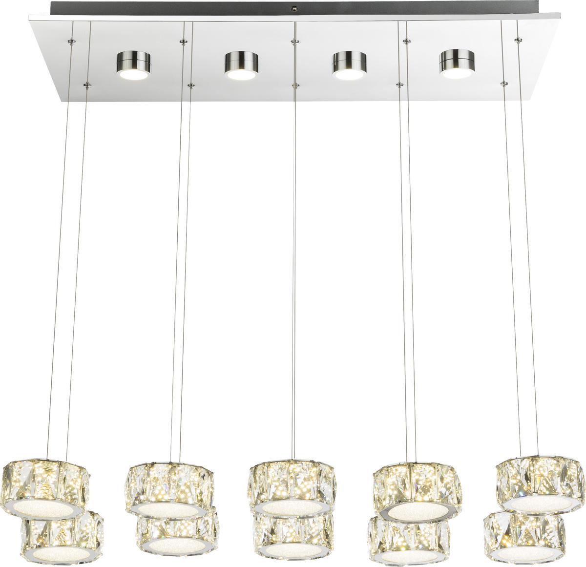 LED FÜGGŐLÁMPA 76/36/120 cm  - króm/áttetsző, Romantik / Landhaus, műanyag/Üveg (76/36/120cm)