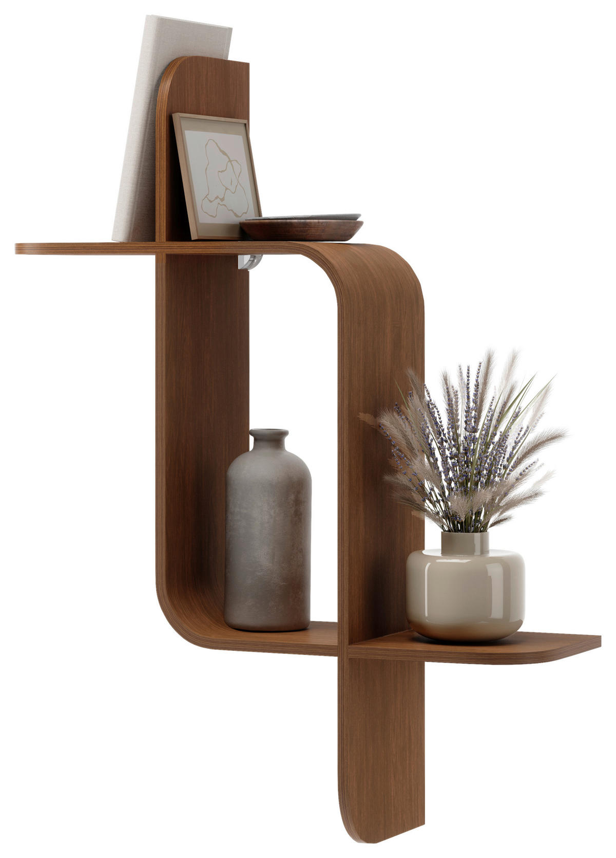 WANDREGAL  - Walnussfarben, Design, Holz (15,2/46,9/52,2cm) - Umbra