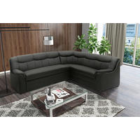 ECKSCHLAFSOFA BERLIN FK Schwarz Lederlook  - Schwarz, KONVENTIONELL, Kunststoff/Textil (250/205/89cm) - MID.YOU