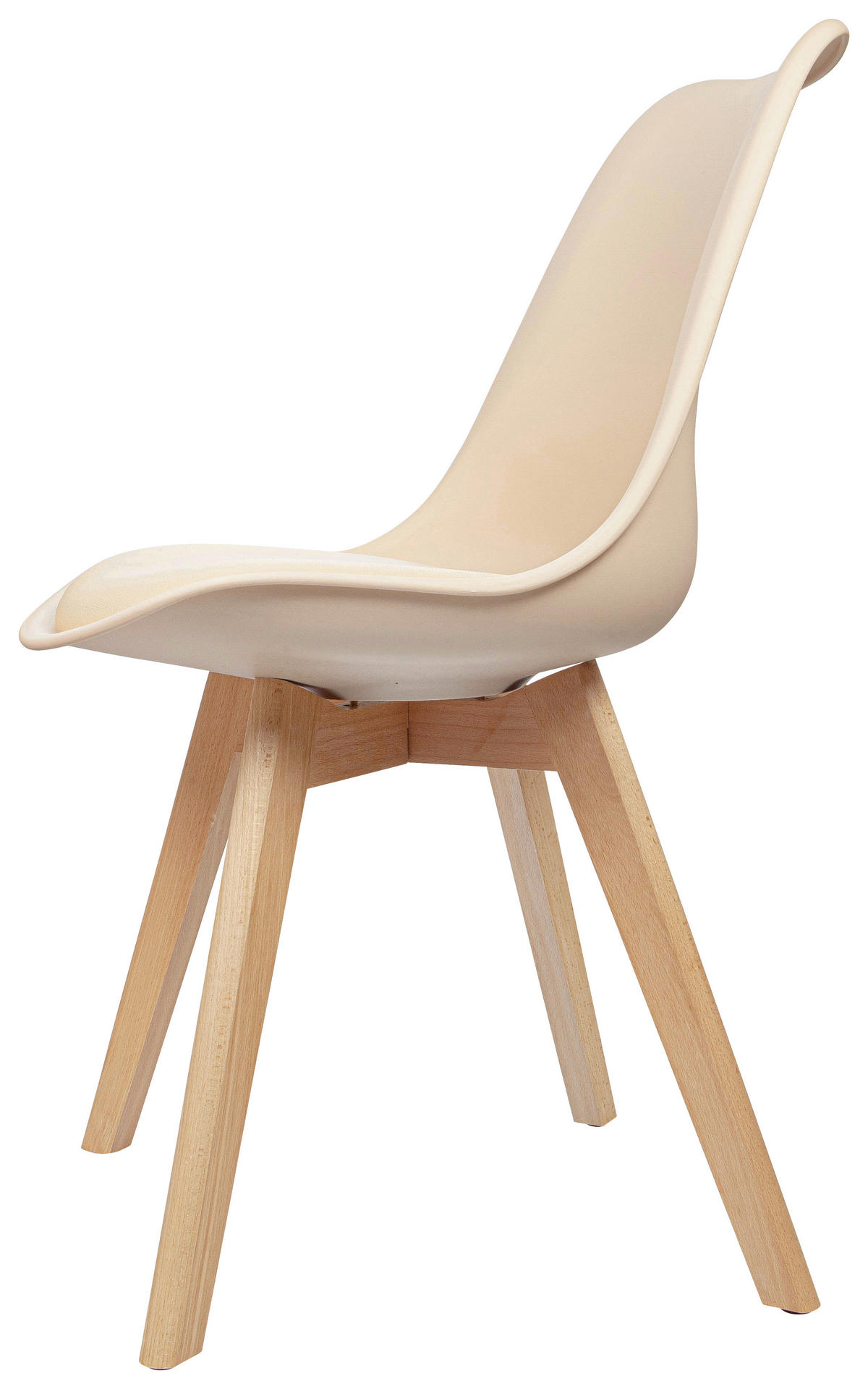 STUHL-SET 4 Stück  in Lederlook  - Beige/Buchefarben, MODERN, Holz/Textil (48/87/56cm) - MID.YOU