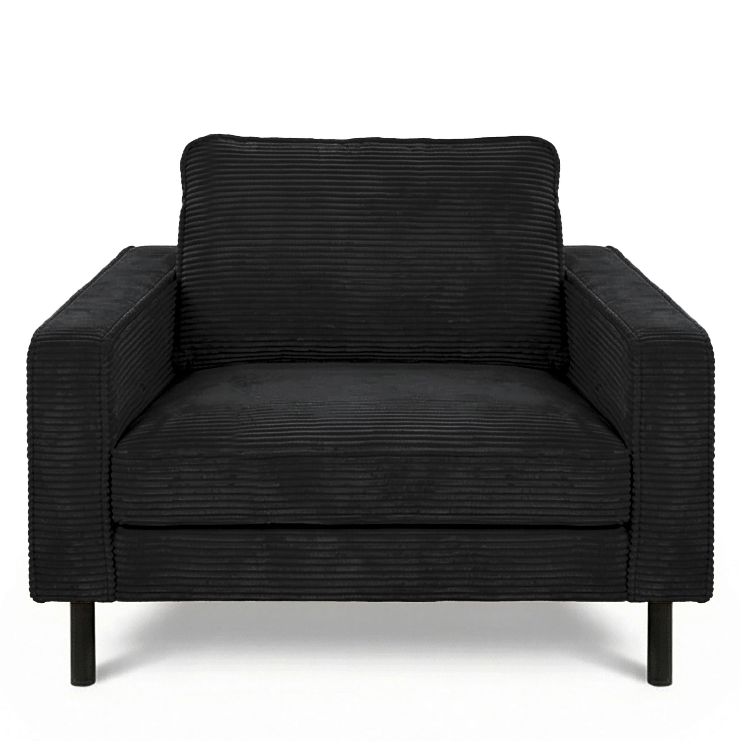 SESSEL in Cord Schwarz  - Schwarz, Design, Textil/Metall (88/85/92cm) - Livetastic