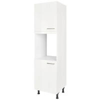 GERÄTEUMBAUSCHRANK 60/216,6/58 cm  in Weiß Hochglanz  - Edelstahlfarben/Weiß Hochglanz, MODERN, Holzwerkstoff/Metall (60/216,6/58cm) - Nobilia