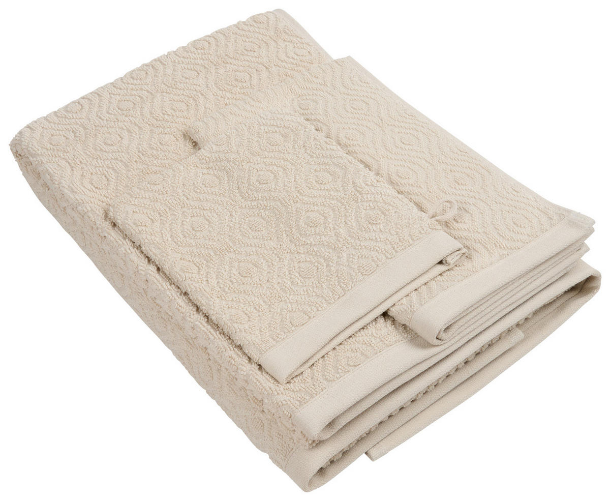 FROTTIERSET Santo Taupe 4-teilig  - Taupe, KONVENTIONELL, Textil - Esposa