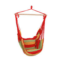 HÄNGESESSEL  - Gelb/Rot, Basics, Holz/Textil (90/120/60cm)