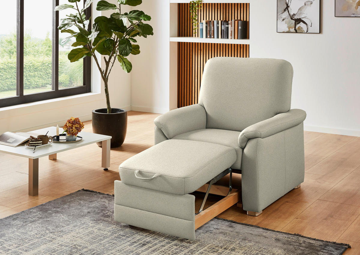 SESSEL Chenille Silberfarben  - Silberfarben/Alufarben, Konventionell, Textil/Metall (88/96/89cm) - Beldomo Comfort