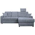 ECKSOFA in Chenille Blaugrau  - Blaugrau/Schwarz, KONVENTIONELL, Kunststoff/Textil (232/153cm) - Carryhome