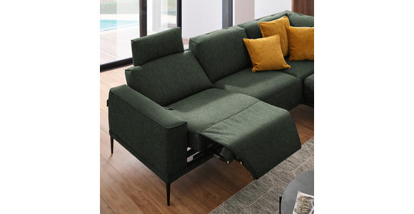 ECKSOFA  in Flachgewebe Grün  260/210 cm  - Schwarz/Grün, Design, Textil/Metall (260/210cm) - Johann Jakob