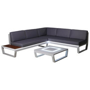 LOUNGE GARNITURA - bijela/siva, Design, staklo/metal (217/168cm) - Ambia Garden