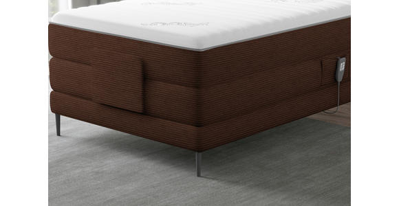 BOXSPRINGBETT 100/200 cm  in Dunkelbraun  - Dunkelbraun/Schwarz, Natur, Textil/Metall (100/200cm) - Esposa