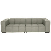 BIGSOFA  in Flachgewebe, Leinenoptik Naturfarben  - Schwarz/Naturfarben, Design, Textil/Metall (262/66/113cm) - Belluti